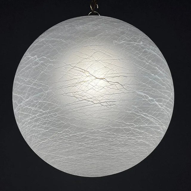 Large Vintage Italian Swirl Murano Glass Pendant Lamp, 1970s For Sale - Image 12 of 13