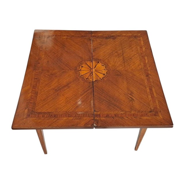 Wood Antique Game Table in Walnut, 1700s For Sale - Image 7 of 11