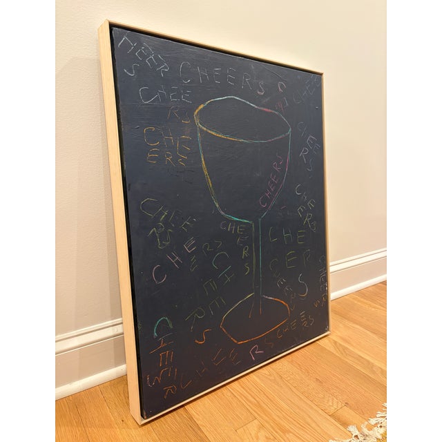 2020s Sarah Trundle, Contemporary Abstract Framed Painting "Cheers" For Sale - Image 5 of 5