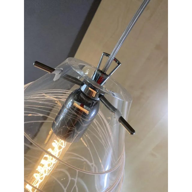 Contemporary Transparent with Wite Wire Pendant in Murano Glass by Simoeng For Sale - Image 3 of 6