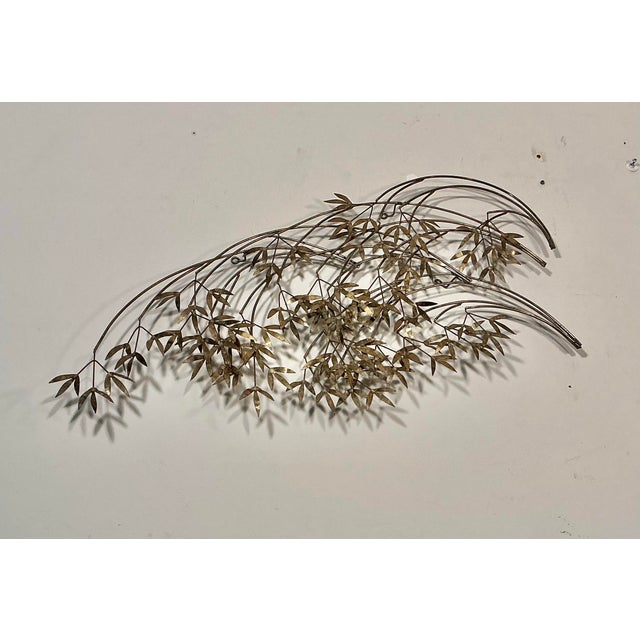 Signed Curtis Jere Wall Sculpture Windswept Metal Bamboo Leaf, Circa 1970s For Sale - Image 11 of 12