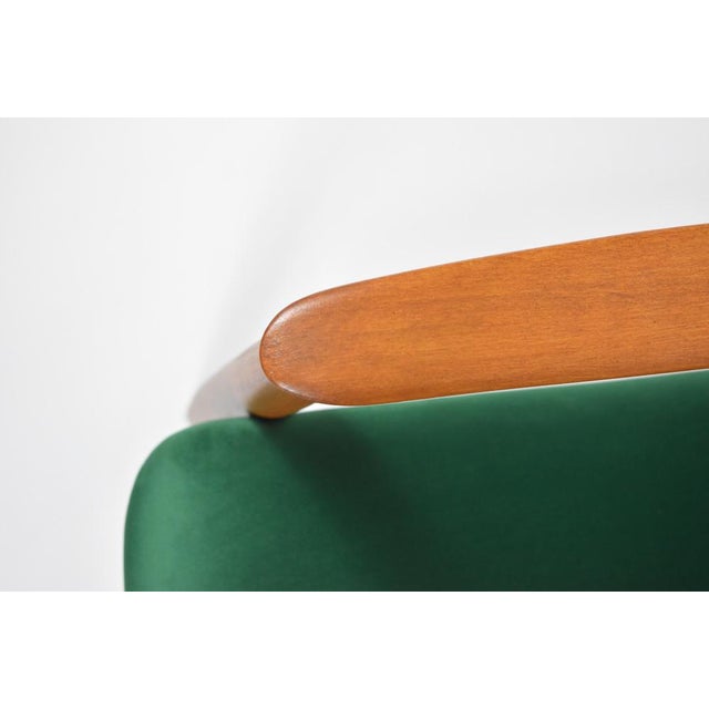 Vintage Green Fabric Armchair by E. Homma, 1960s For Sale - Image 3 of 14