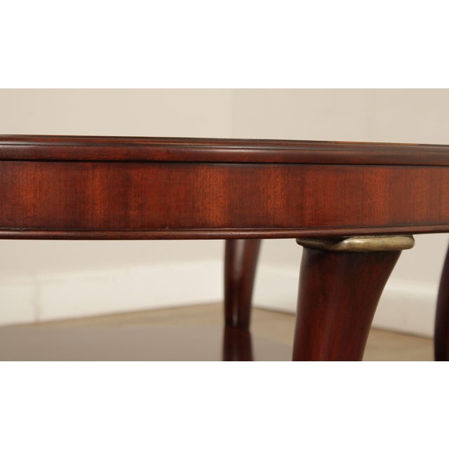 Thomasville 'Bogart" Art Deco Style Mahogany Glass Top Round Coffee