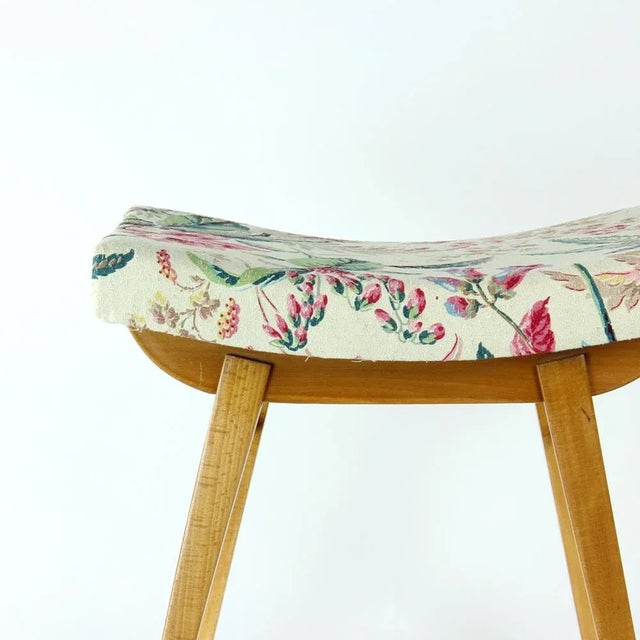 Beautiful and original mid-century foot stool produced in 1960s by TON company. Fully restored with refinished and...