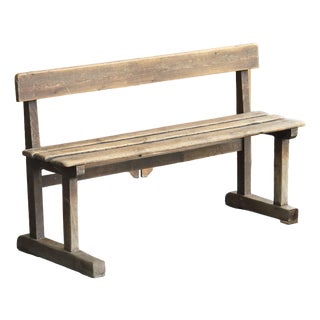 Antique Oak School Bench, 1920s For Sale