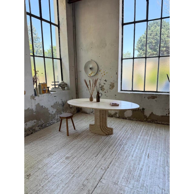 1970s Travertine Dining Table by Afra & Tobia Scarpa, Italy, 1970 For Sale - Image 5 of 18