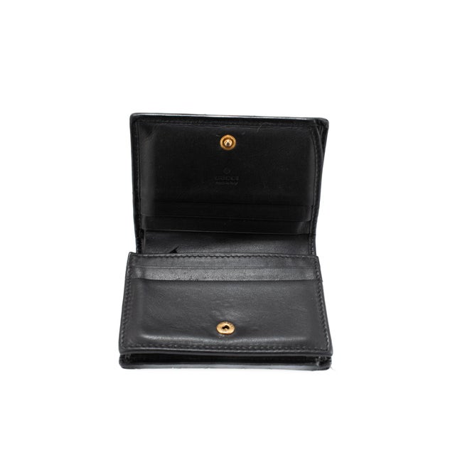 Black Gucci Gg Marmont Chevron Black Matelasse Leather Card Case Wallet For Sale - Image 8 of 10