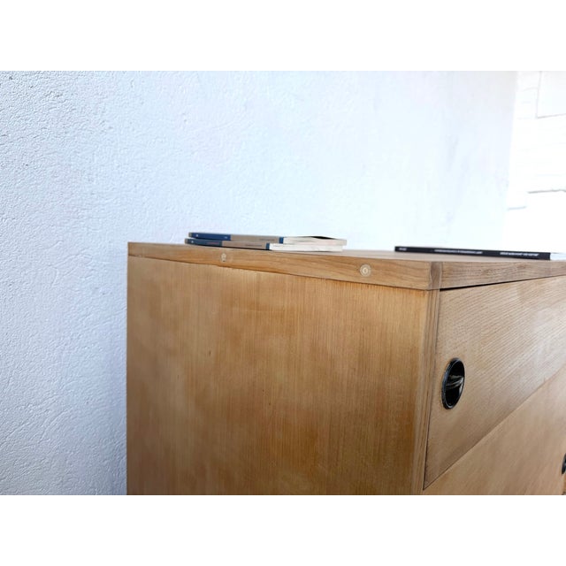 Chest of 3 Drawers in Oak and Lacquered Metal from ARP, France, 1960s For Sale - Image 9 of 18