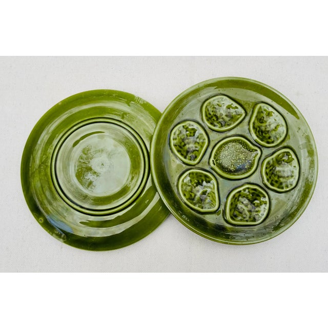 Ceramic French Porcelain Oyster Plates, Set of 5, Midcentury Artist Signed For Sale - Image 7 of 11