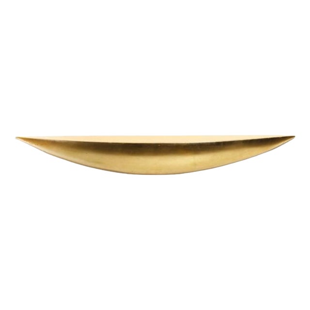 Wall Console Bowl Model in Wood and Gold Leaf by Marco Bagnoli for Memphis, 1970s For Sale