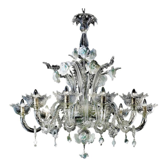 Romantic Venetian Floral Murano Glass Chandelier by Simoeng for Simoeng For Sale - Image 8 of 8