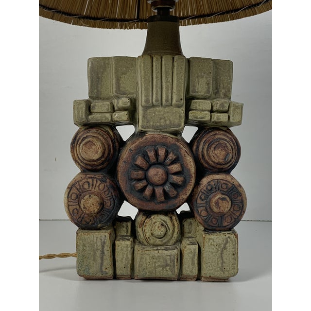 Mid-Century Modern Brutalist Ceramic Table Lamp by Bernard Rooke, 1970s For Sale - Image 11 of 17