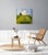 The Old Farmhouse by Justin Wheatley | Acrylic on Canvas White Farmhouse With Green Fields For Sale - Image 9 of 11