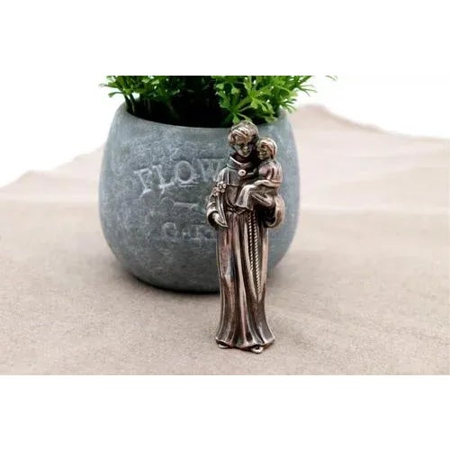 Silver Statuette of Saint Anthony For Sale - Image 4 of 6