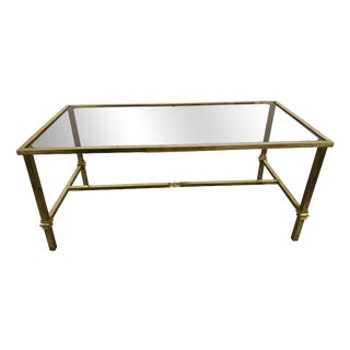 Vintage Gold Brass Coffee Table, 1950s For Sale