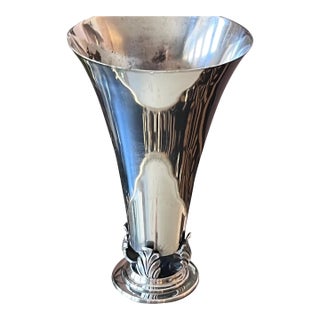 19th Century C.G. Hallberg Sweden silverplate trumpet vase // EPNS // rare Swedish vase // flowers // floral arranging // tulip vase / wide mouth vase For Sale