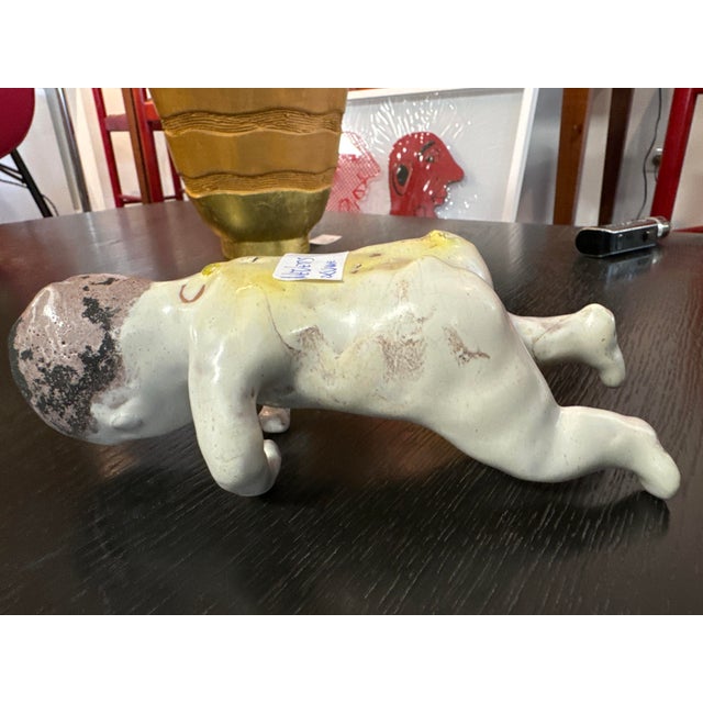 Enameled Earthenware Baby Figure from Nevers, 18th Century For Sale - Image 6 of 13