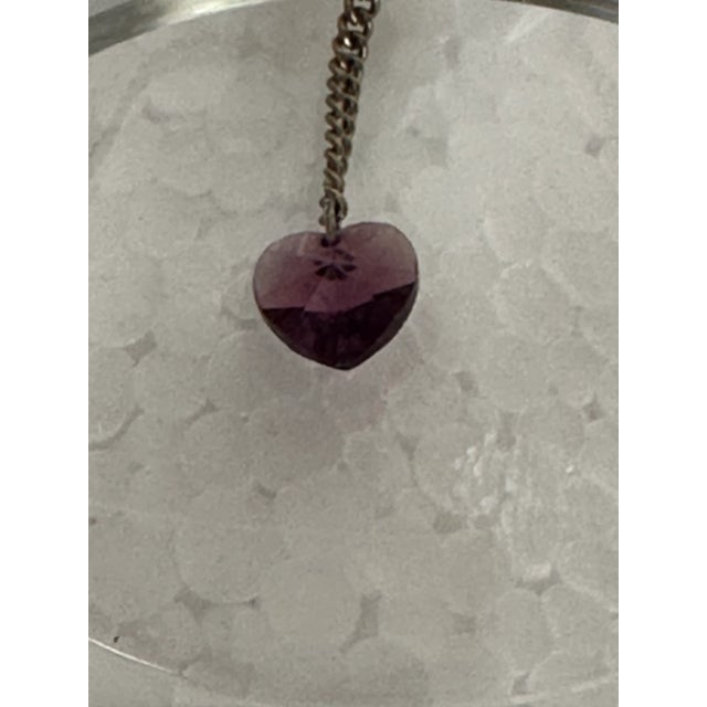 Glass Vintage Glass February Amethyst Birthstone Bell Made For Sale - Image 7 of 8