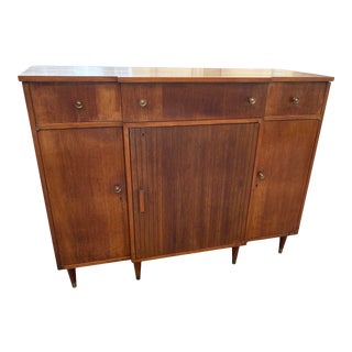 Mid-Century Walnut Refrigerator Bar For Sale