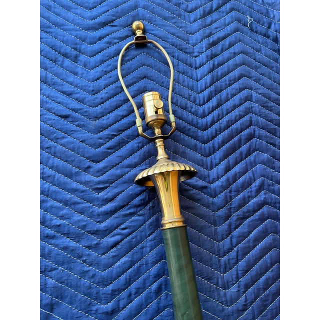 Mid 20th Century Brass and Marble Table Lamps Matching Pair For Sale In Los Angeles - Image 6 of 6