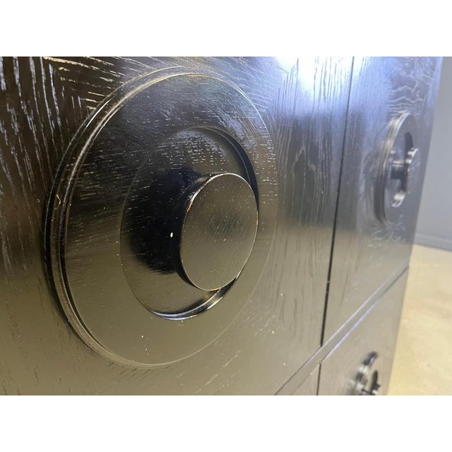 Wood Brutalist Black Bar Cabinet, 1970s For Sale - Image 7 of 12