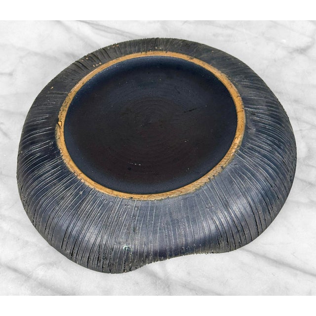Ceramic Mid-Century Blue Geode Pottery Centerpiece Cigar Ashtray - 10" For Sale - Image 7 of 7