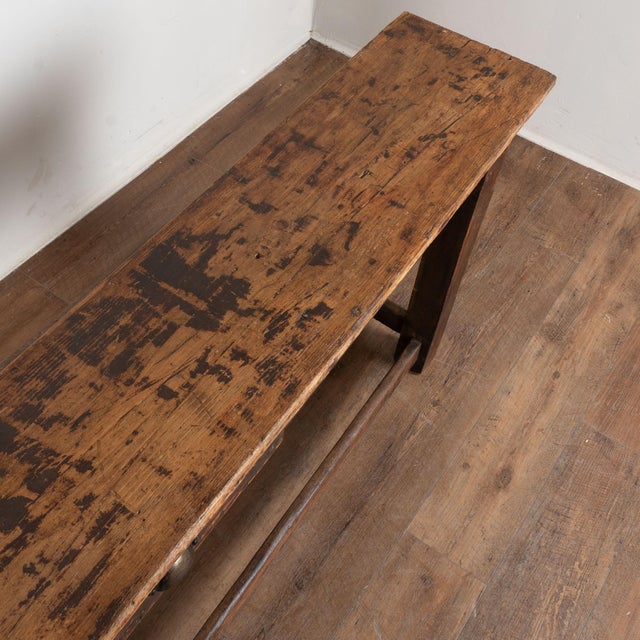 Wood Late 19th Century Rustic Narrow Console Table For Sale - Image 7 of 14
