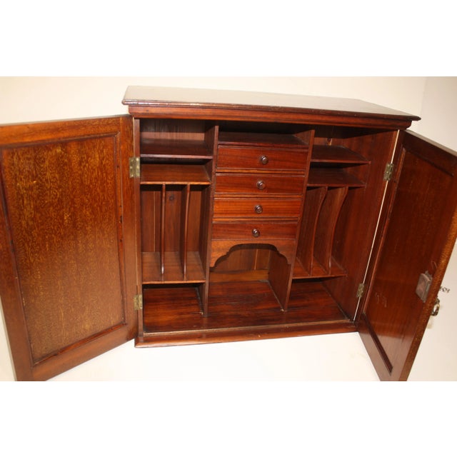 19th Century Campaign-Style Mahogany Hanging Desk Cabinet With Fitted Interior For Sale - Image 10 of 10