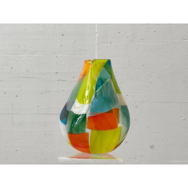 Patchwork Glass Vase from Mdina Glass, Malta, 1970s For Sale - Image 9 of 9
