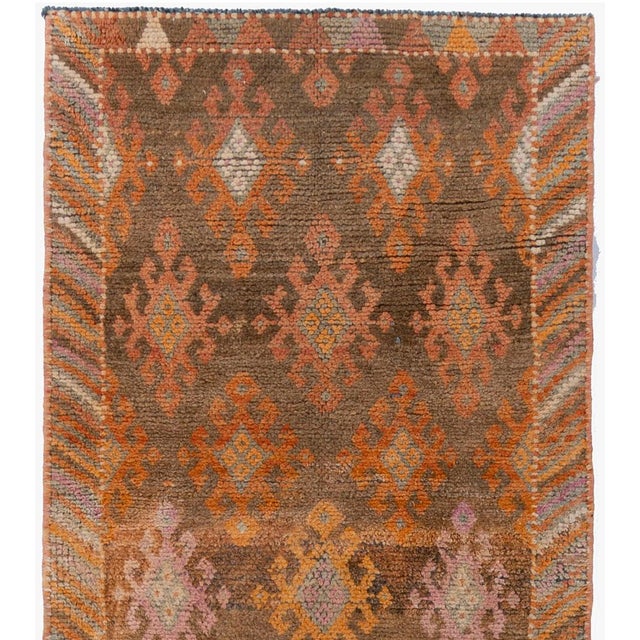 Turkish Vintage Circa 1940 Turkish Oushak Runner 2ft 10in X 11ft 11in For Sale - Image 3 of 8