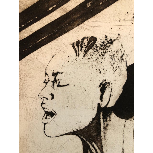 Oded Feingersh, Woman in Agony or Ecstasy, Modernist Israeli Etching For Sale - Image 4 of 5