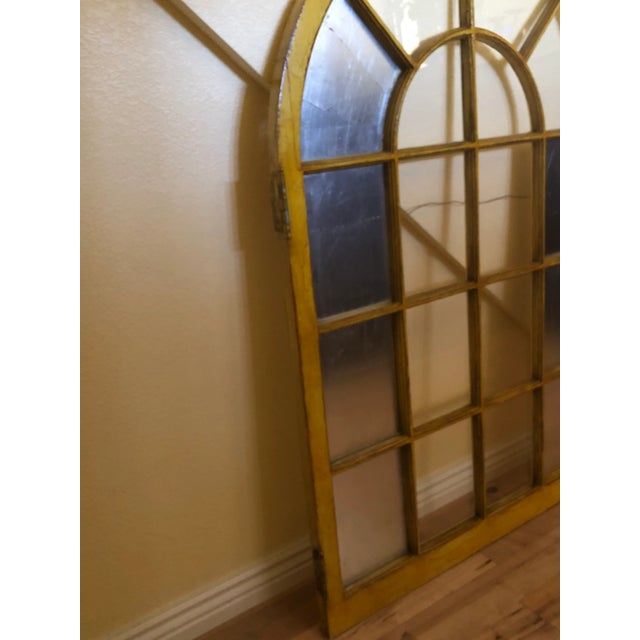 Shabby Chic Vintage Corner Cabinet Door Wall Decor Custom Finished in Distressed Yellow Finish For Sale - Image 3 of 13