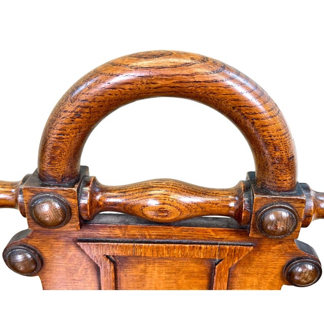 Set of 19th Century Oak Hall Seats, 1880 For Sale - Image 3 of 15
