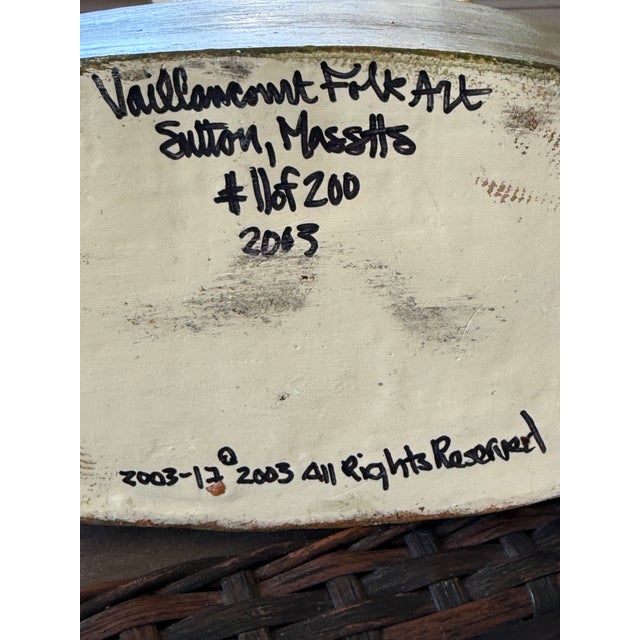 Vaillancourt Sculptural Folk Art Chalkware Hand Painted-Limited Edition Rabbit Decorative Object For Sale - Image 11 of 11