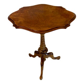 Antique Victorian Burr Walnut Lamp Table, 1860s For Sale