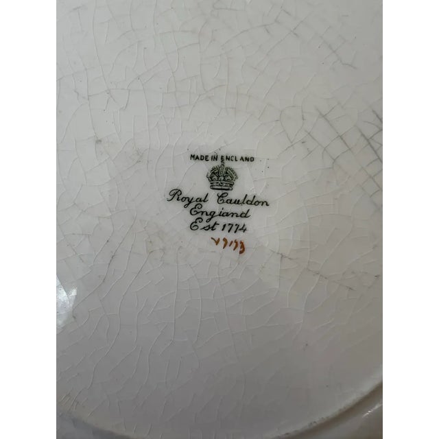Cauldon Vintage Royal Cauldon Floral Dinner Plate Set (6 Plates) - Stamped/Made in England For Sale - Image 4 of 7