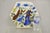 Antique Persian Iznik Qajar Style Ceramic Pottery Tile Hexagonal Blue Couple C5. Circa Early 20th Century. Measurements...