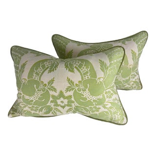 Mid-Century Vintage Handmade Italian Fortuny Pillows/a Pair For Sale