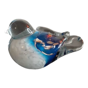 1960s Murano Multicolor Glass Bird Figurine