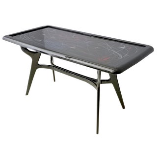 Dining Table with Lacquered Glass Top by Enzio Wenk, Italy, 1950s For Sale