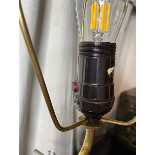 Vintage Asian James Mont Style Gilt Metal Asian Deity Lamp. For Sale - Image 9 of 10