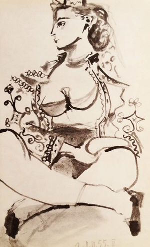 1990s Picasso Sketchbook Carnet Californie Print # 2 Dated 21/11/1955