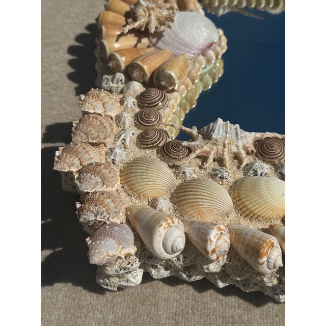 Glass Currey and Company Stunning Large Natural Seashell Framed Mirror For Sale - Image 7 of 12
