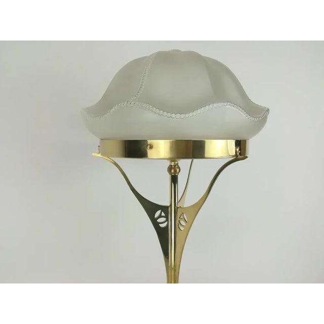 Viennese Table Lamp with Glass Shade, 1930s For Sale - Image 3 of 9