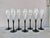 Contemporary Vintage Black Stem Champagne Flute Glasses Styles After Cristal d'Arques- Durand Set of 7 For Sale - Image 3 of 4