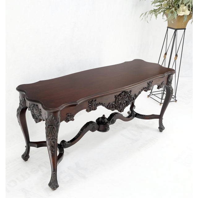 Brown Carved Mahogany Regency Style Console Sofa Hall Table For Sale - Image 8 of 12