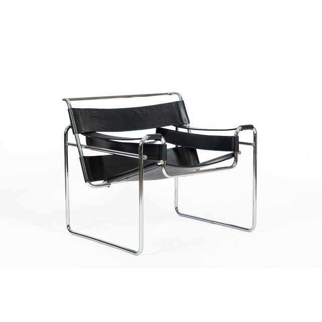 Black Vintage Mid Century Black Wassily Chair by Marcel Breuer (Attr.) 1970s For Sale - Image 8 of 16