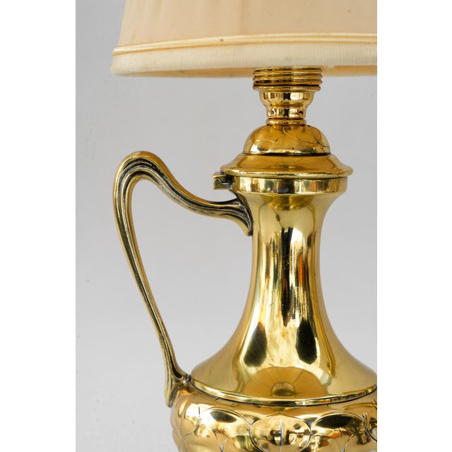 Art Deco Teacan Table Lamp with Fabric Shade, Vienna, Austria, 1920s For Sale - Image 15 of 17