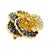 1990s Jean Vitau 18k Yellow Gold Sapphire and Diamond Pansy Brooch For Sale - Image 4 of 9
