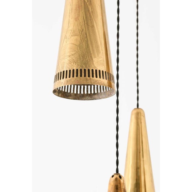 Scandinavian Modern Ceiling Lamp in Brass by Mauri Almari, 1950s For Sale - Image 4 of 12